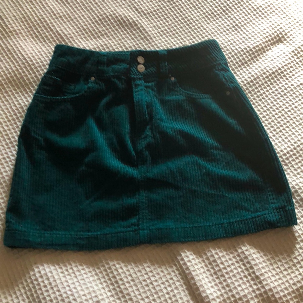Emerald green retro corduroy mini skirt by PacSun size S